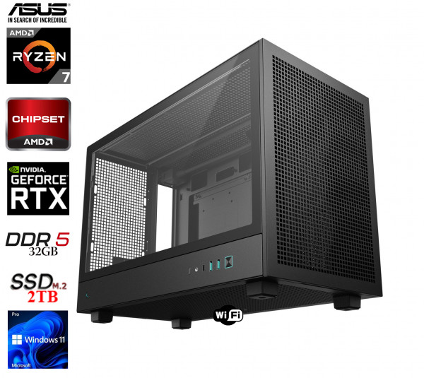 PC UltraGaming Cube: AMD Ryzen 7 9700X | 32GB | NVIDIA GeForce RTX 5070 | 2TB M.2 | WiFi | W11P