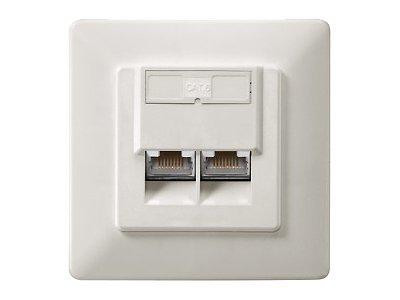 equip Unterputzkasten - RJ-45 X 2 - Elfenbein, RAL 1013 - 2 Ports